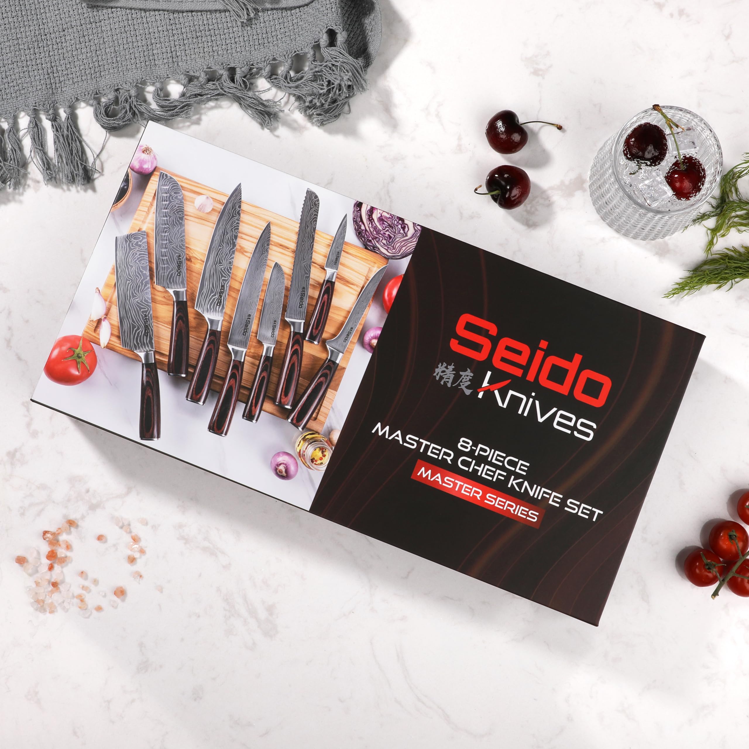 Seido Knives high-carbon stainless steel handle detail and balance.