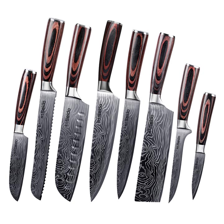 Seido Knives Master Chef Knife Set displays versatile blades for prep.