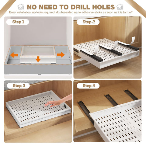 Seinloes kitchen organization improves access to cookware, spices, and cleaners.