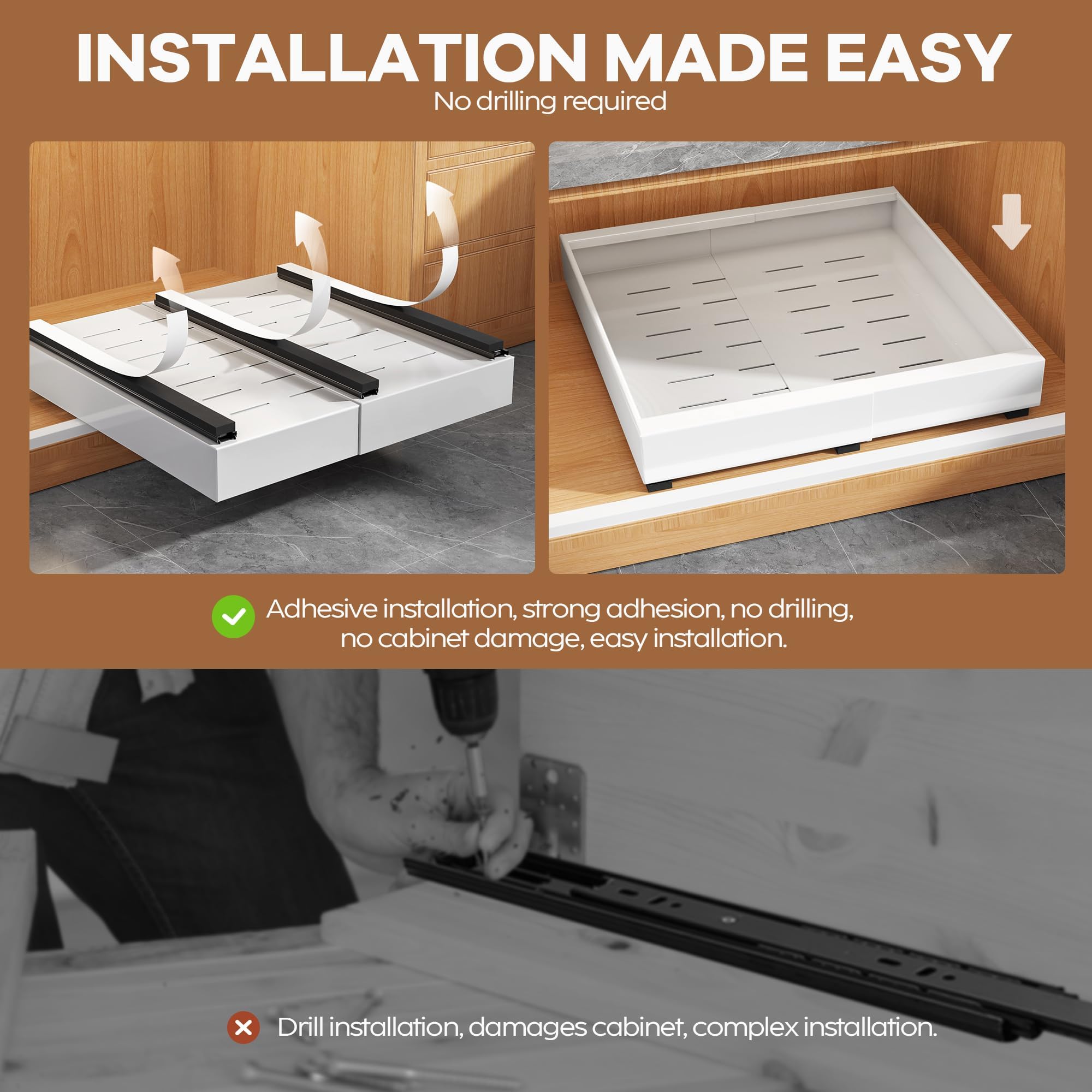 Seinloes pull-out design maximizes space and back-item accessibility