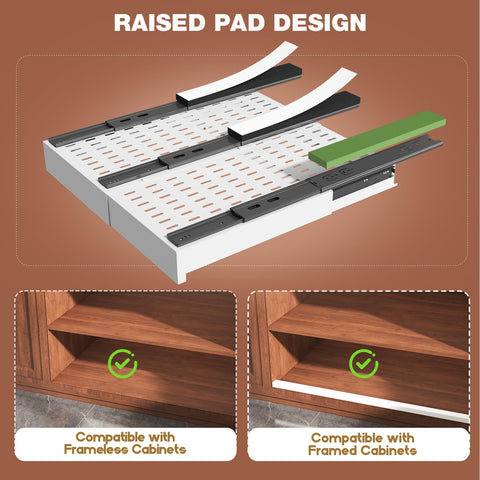 Seinloes pull-out cabinet organizer extended depth for easy reach