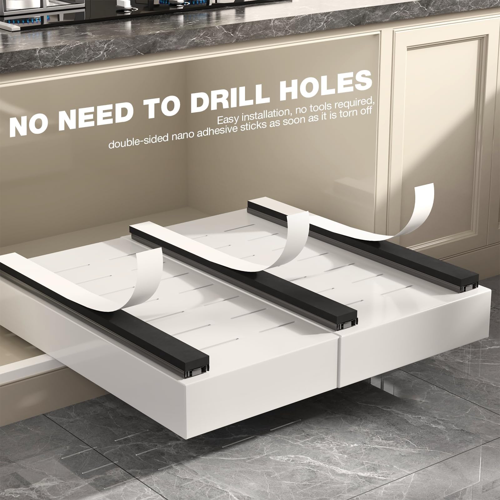 Seinloes two-pack set keeps kitchen items neatly arranged and accessible.