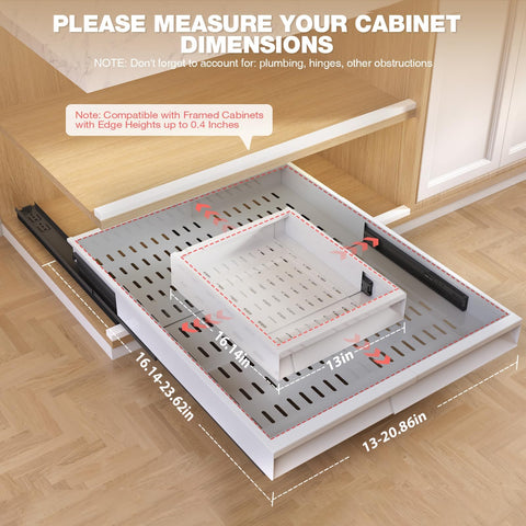 Seinloes raising pad secures framed cabinets with minimal gaps during operation.