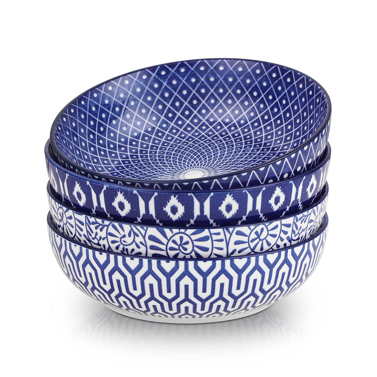 Selamica 30oz pasta bowls with 8-inch size for generous servings and easy stacking.