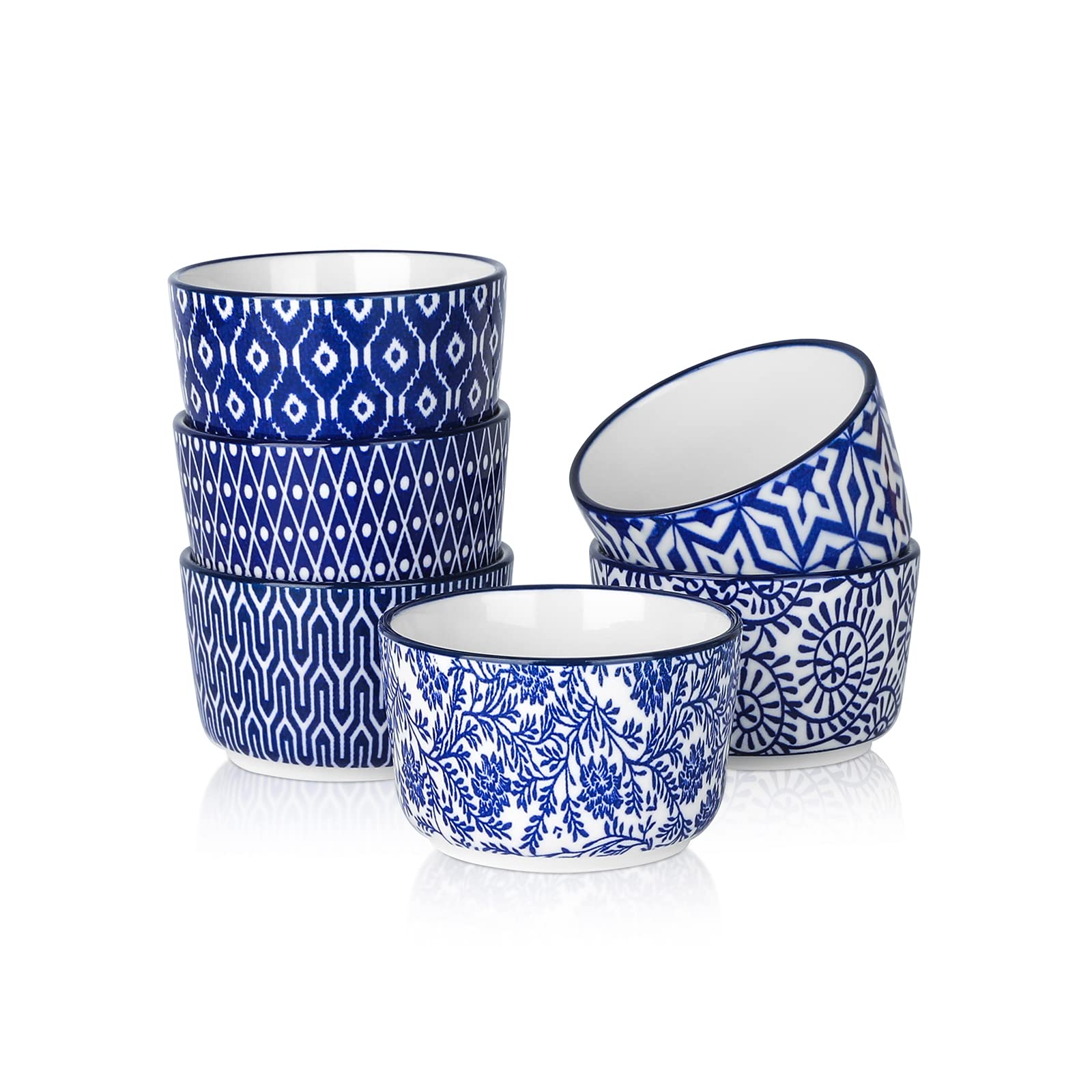 Selamica ceramic ramekins 4oz for creme brulee, ideal portion control.
