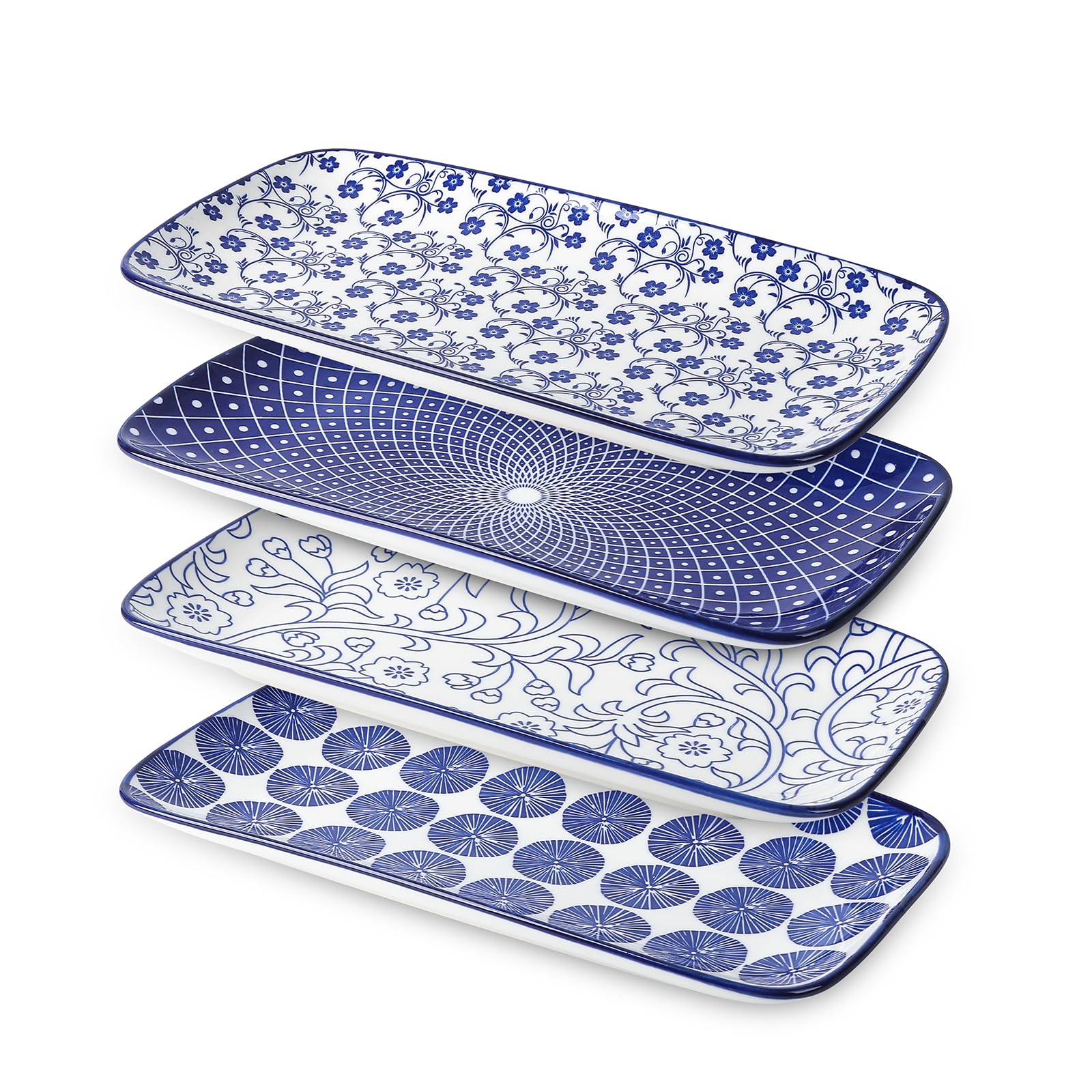 Selamica ceramic rectangular 12-inch platter ideal for appetizers and desserts in entertaining settings