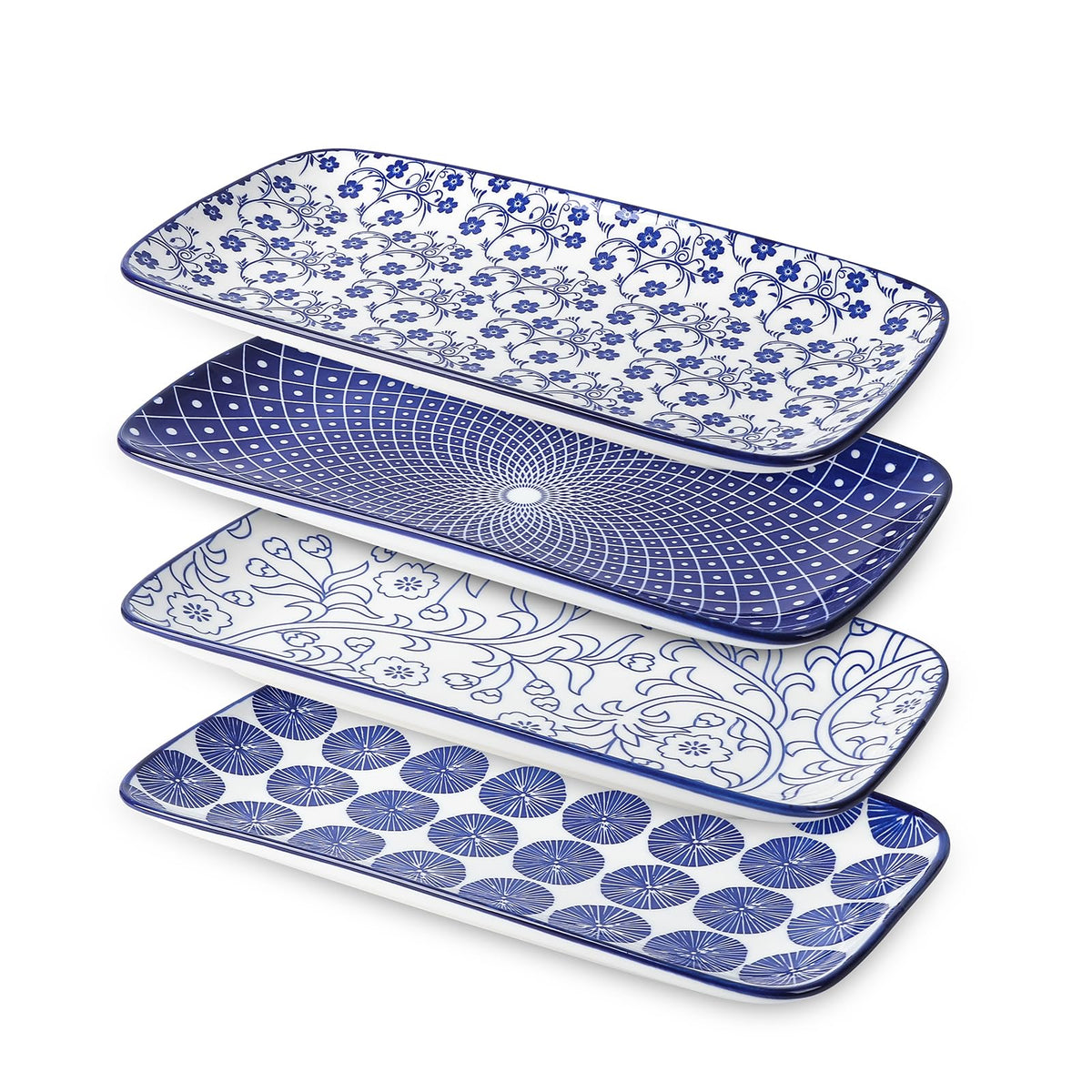 Selamica ceramic rectangular 12-inch platter ideal for appetizers and desserts in entertaining settings