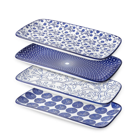 Selamica ceramic rectangular 12-inch platter ideal for appetizers and desserts in entertaining settings