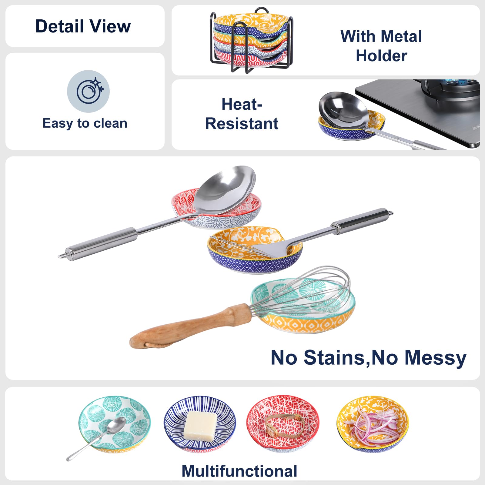 Selamica ceramic spoon rest is heat resistant and easy to clean