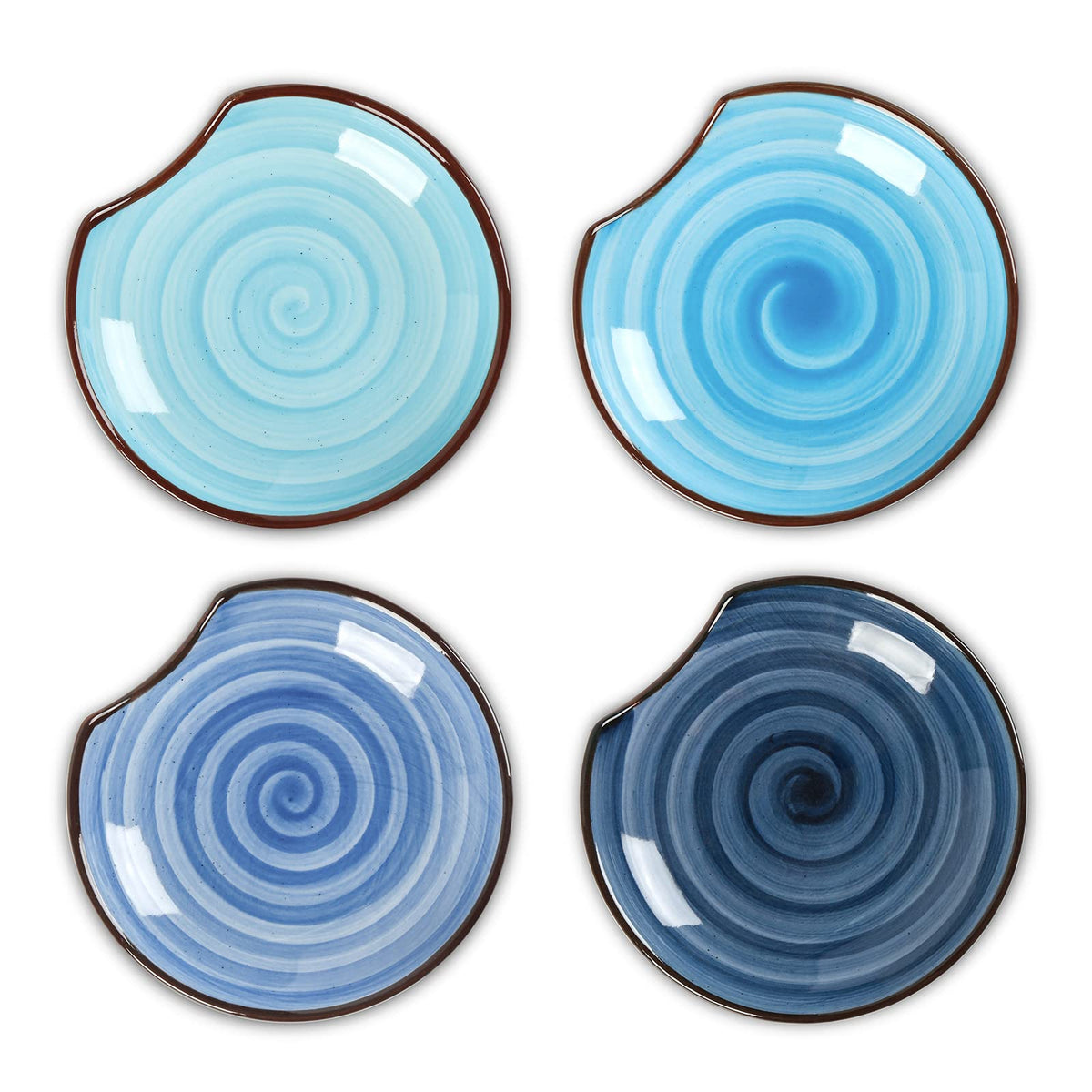 Selamica gradient blue ceramic spoon rest for 4-6 inch utensils keeps counters tidy.