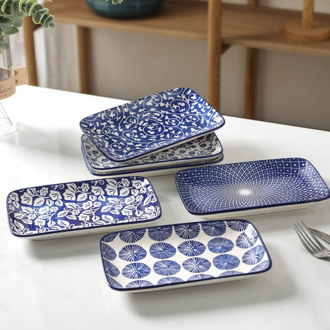 Selamica blue dessert plate with cookies for a charming treat.