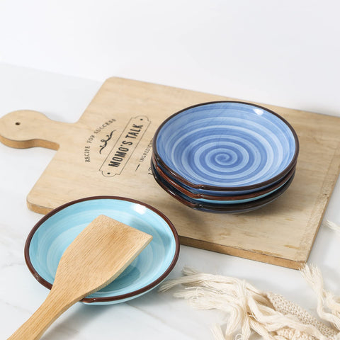 Selamica gradient blue set complements any kitchen decor.