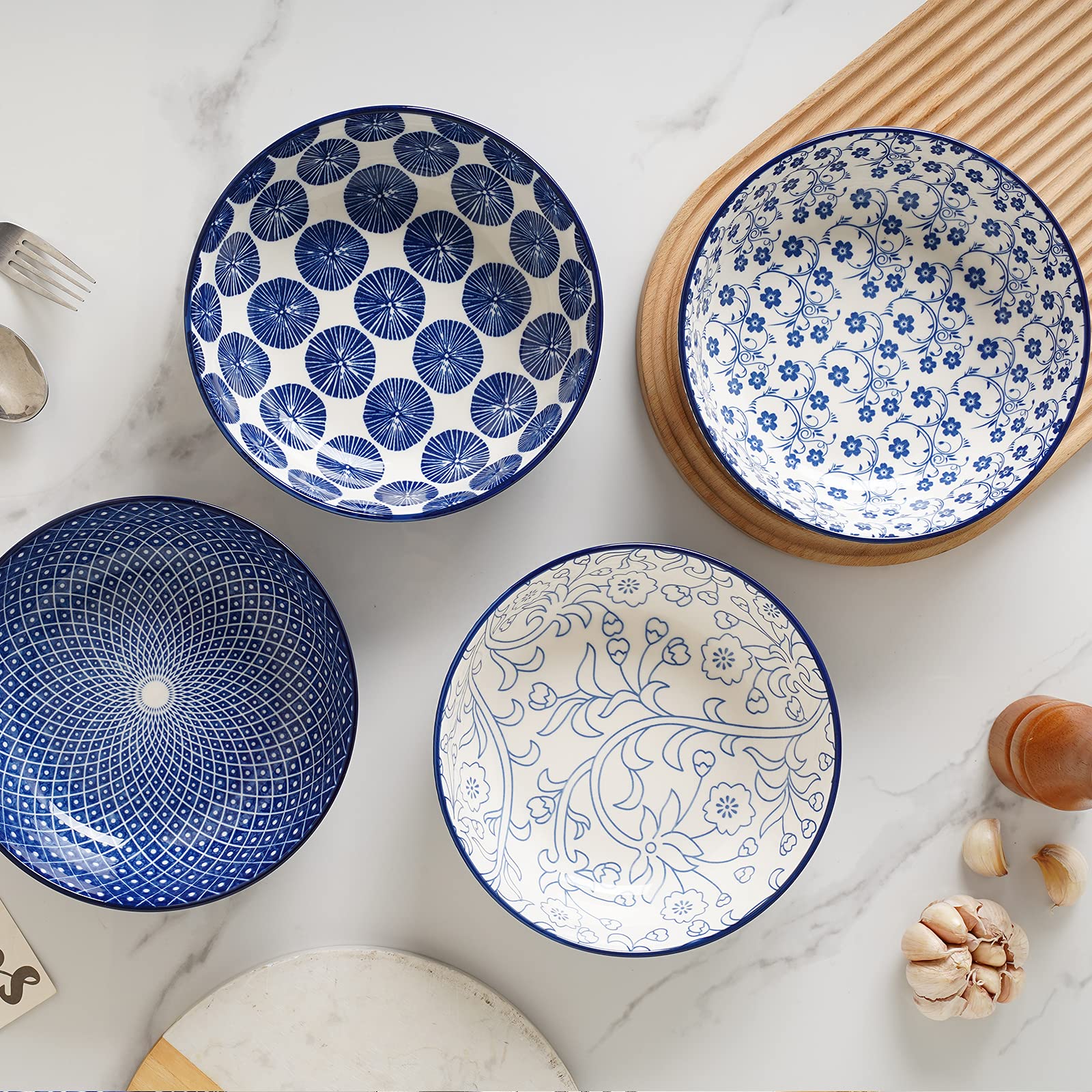 Selamica handmade-inspired glaze adds character to serving bowls for meals.