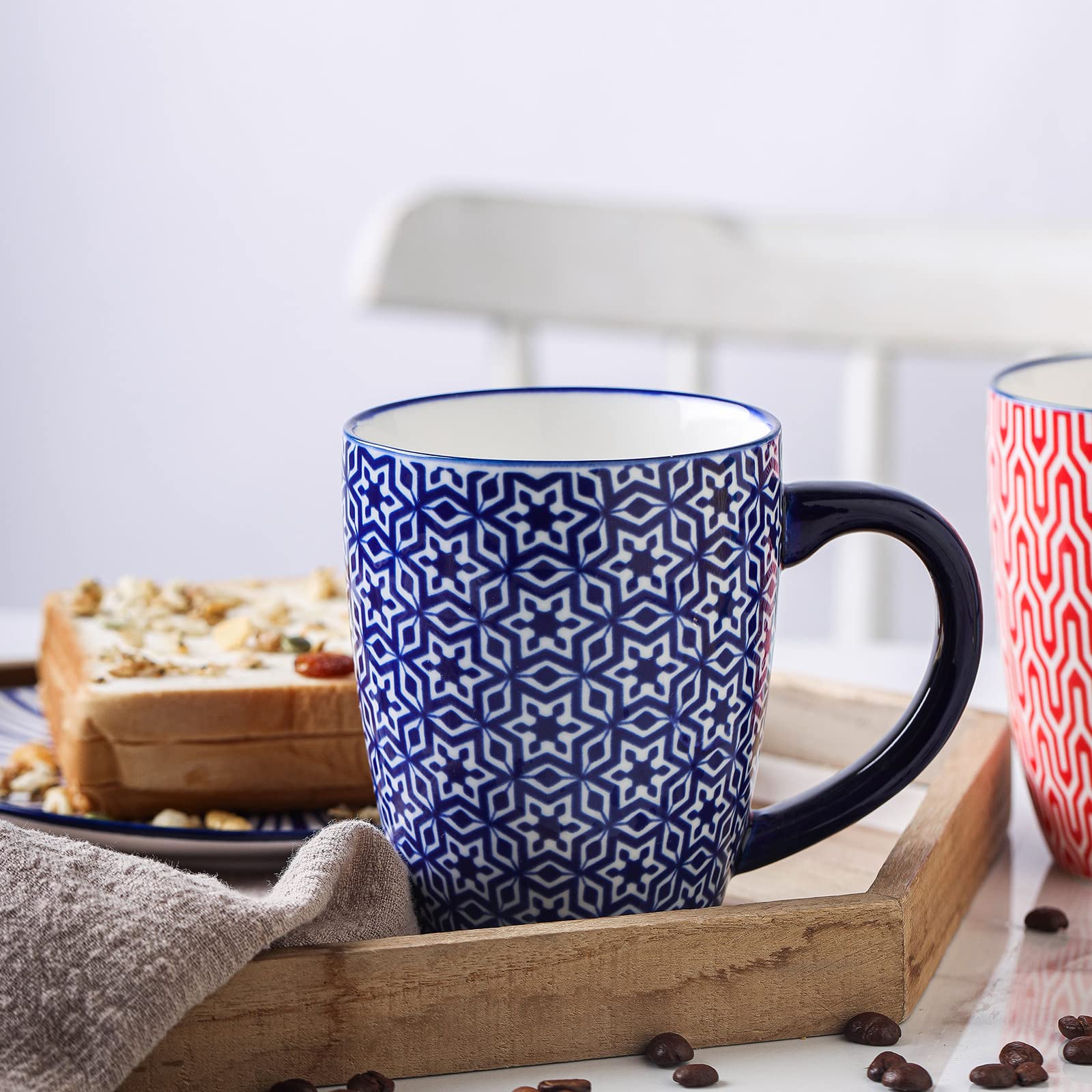 Microwave-safe mug ideal for reheating beverages.