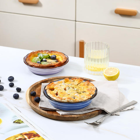 Selamica mini pie dish with fluted edge for a professional crust.