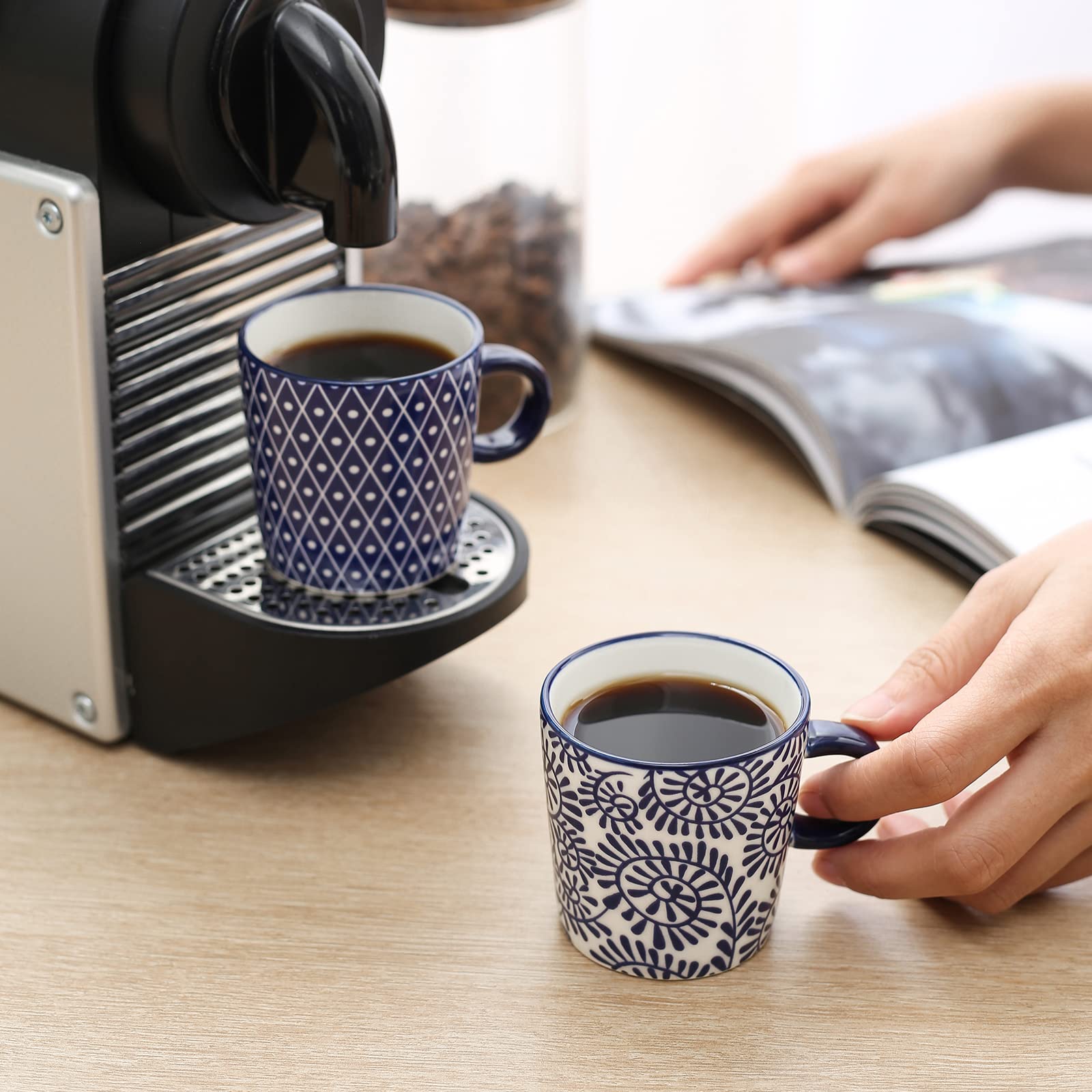 Selamica versatile cups for coffee, milk, tea, or juice anytime.