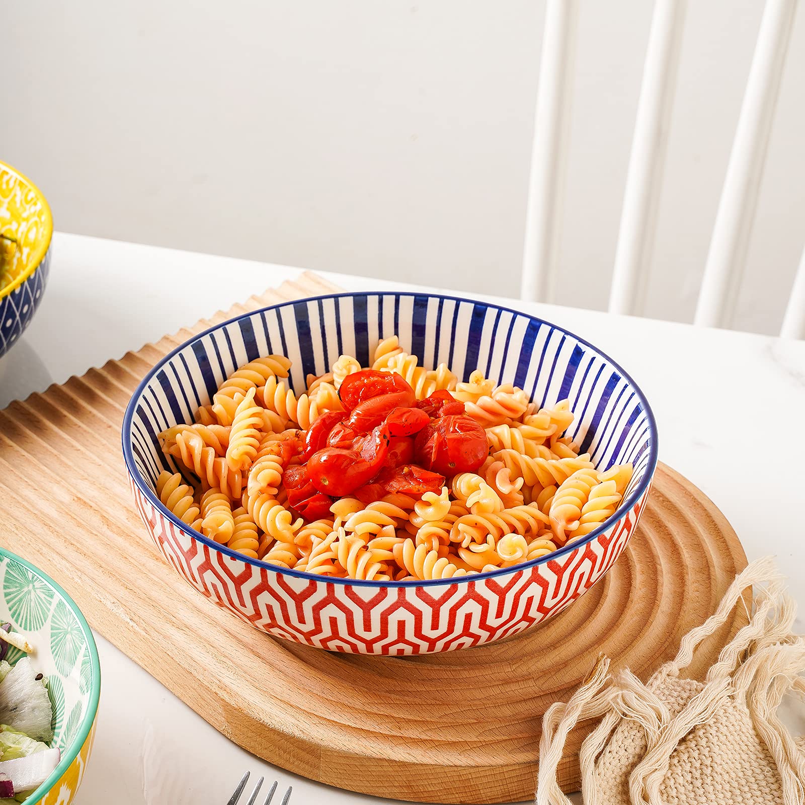 Selamica bowls shown stacked to save cabinet space.