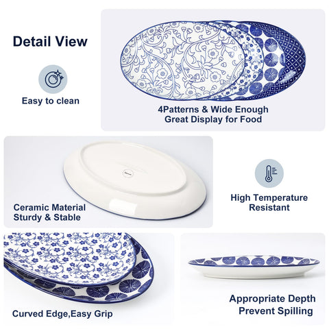 Selamica oval platters are stackable for easy storage and space-saving entertaining