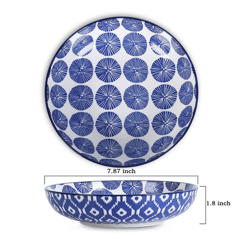 Close-up of Selamica bowls showing interior and exterior patterns for table appeal.