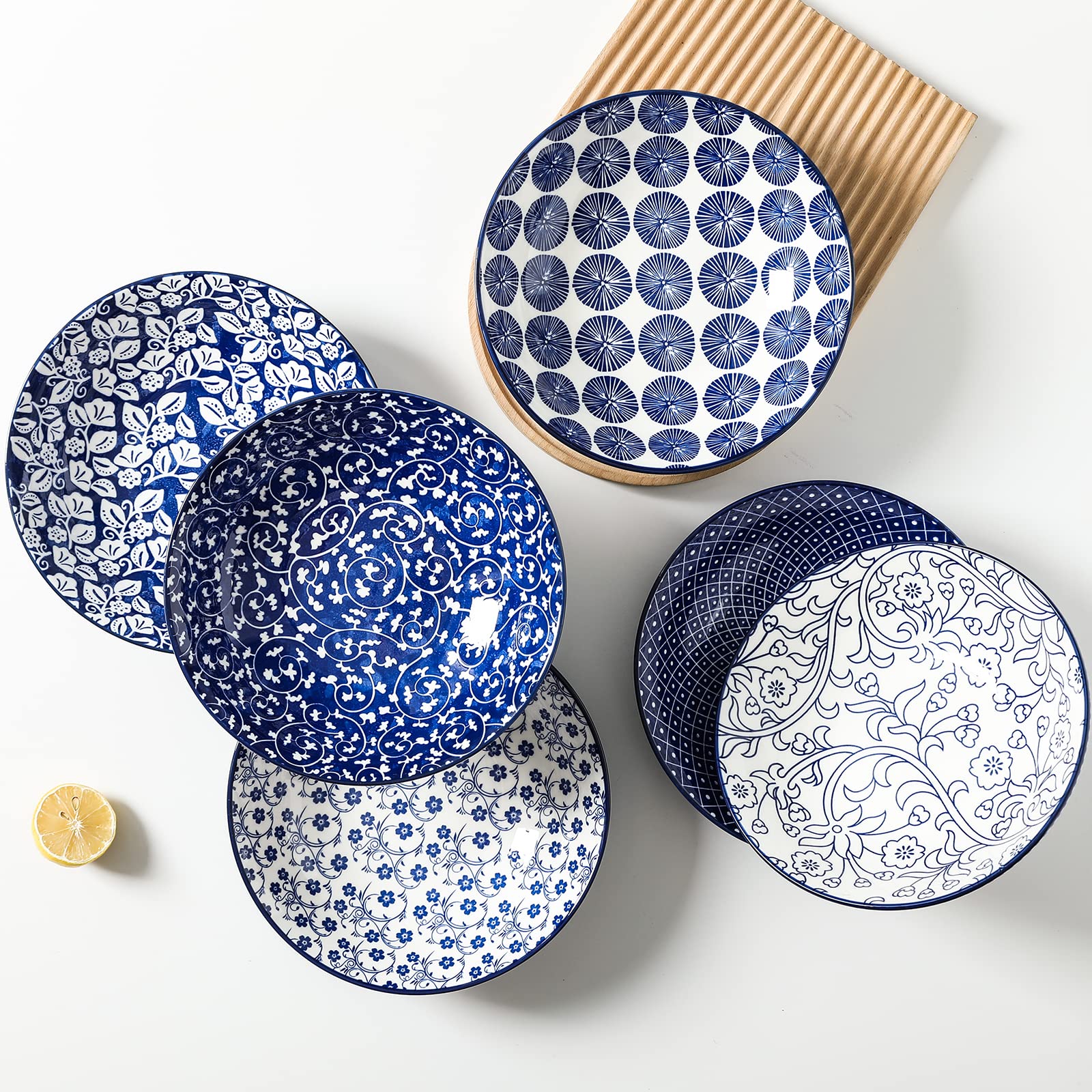Selamica porcelain bowls are stackable to save space.