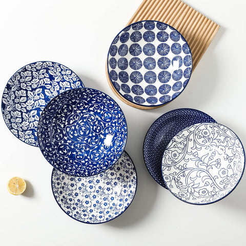 Selamica porcelain bowls are stackable to save space.