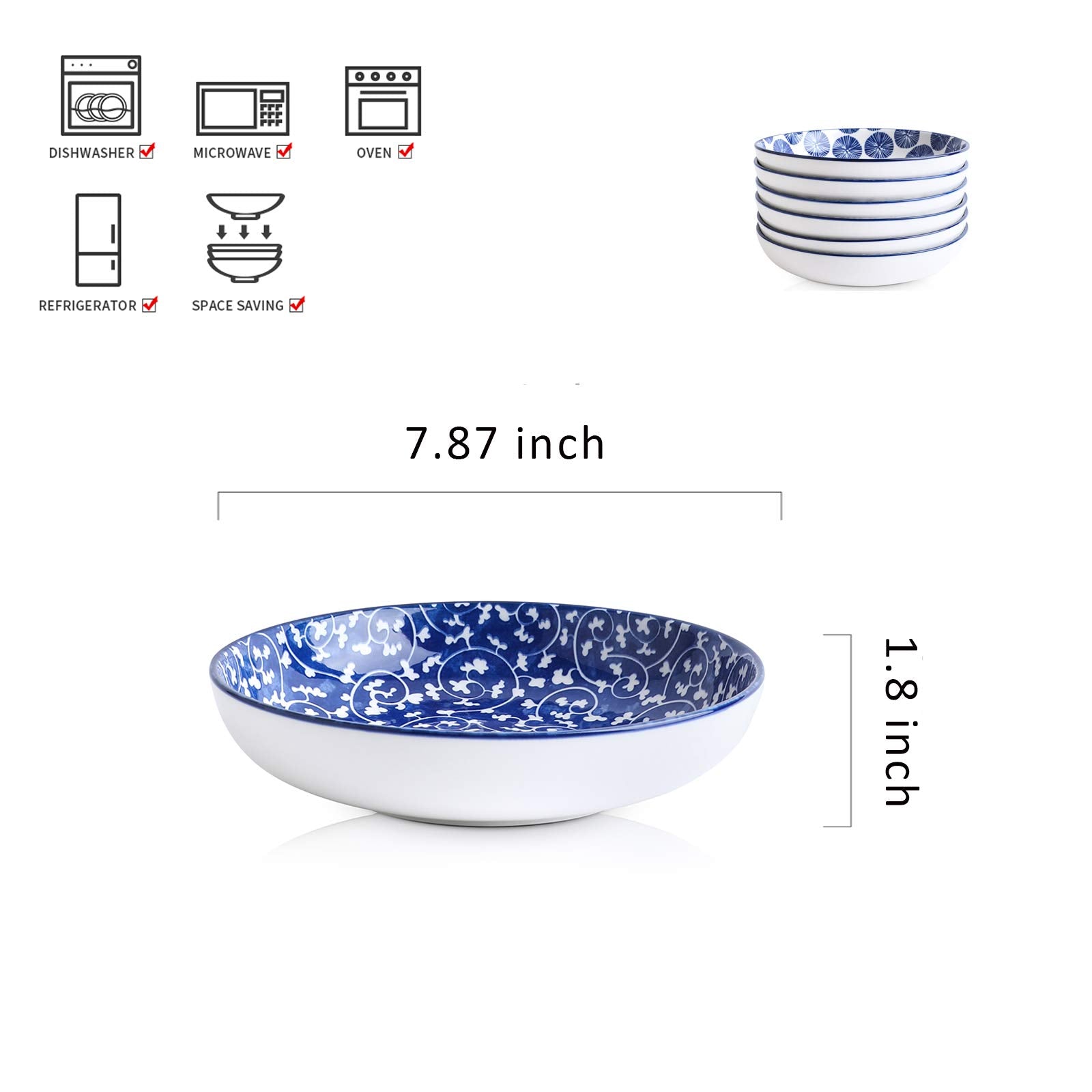 Selamica bowls side-by-side demonstrate stackable design for space-saving storage.