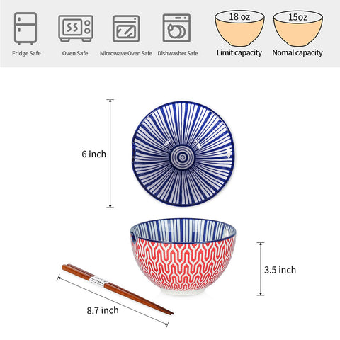 Selamica ramen bowls with chopsticks included for quick meals