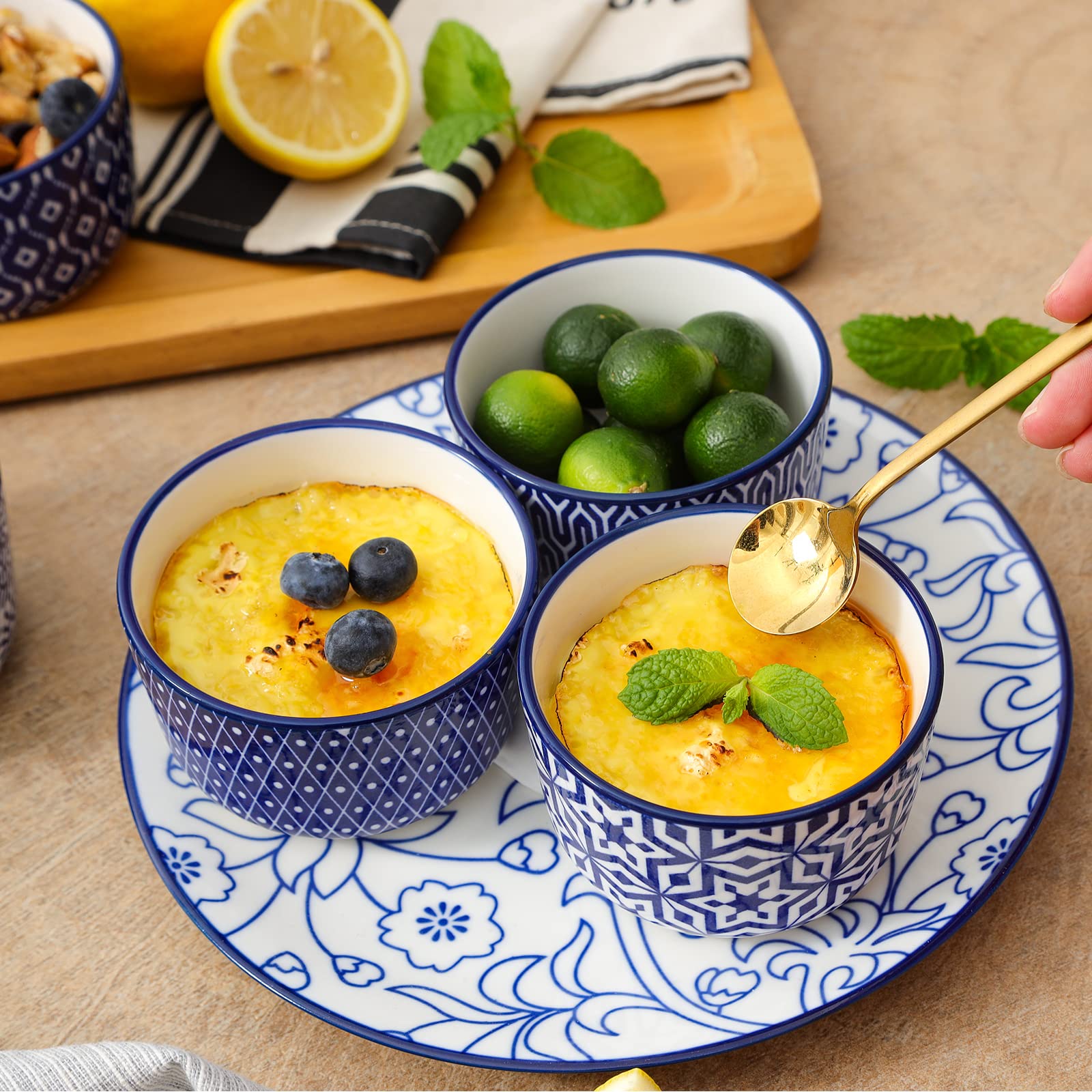 Selamica mini bowls serve desserts, snacks, and sauces with style.