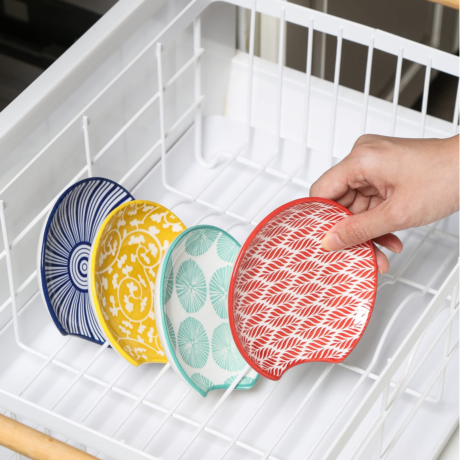 Selamica spoon rest doubles as a small tray for snacks or dessert