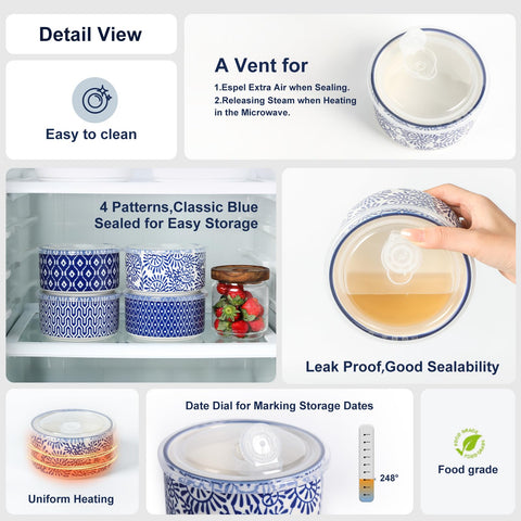 Selamica 4-pack stackable bowls save fridge and bag space.