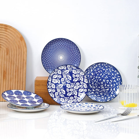 Selamica stackable 6-inch dessert plate saves cabinet space.