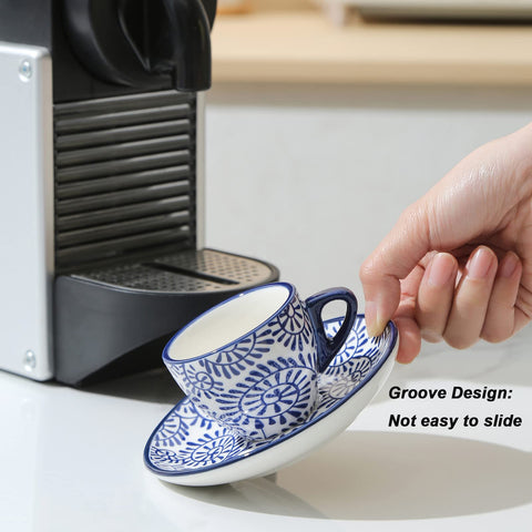 Selamica thick-walled cups retain warmth, enhancing every espresso sip.