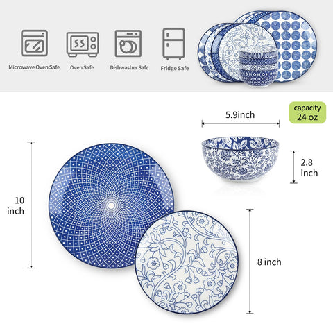 Selamica Vintage Blue 8-inch salad plate, adds color to sides