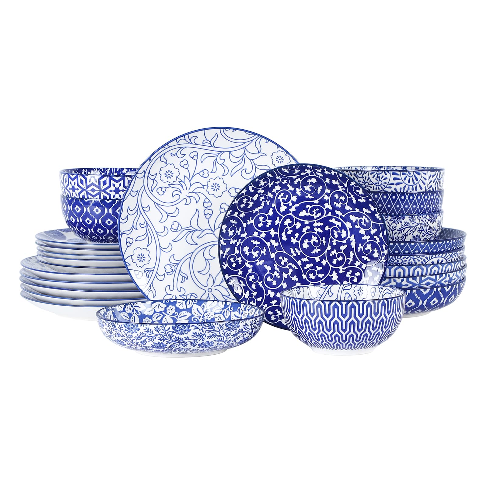 Selamica Vintage Blue 10-inch dinner plate for elegant everyday dining.