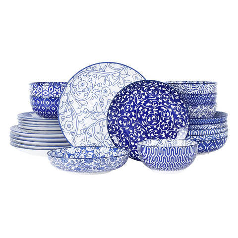 Selamica Vintage Blue 10-inch dinner plate for elegant everyday dining.