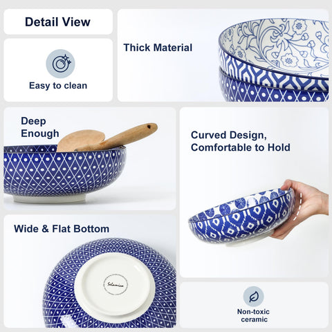 Selamica wide-mouth deep bowls ideal for mixing and serving