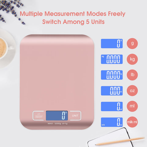 Selegere supports g/kg/lb/oz/ml measurements for versatile weighing.