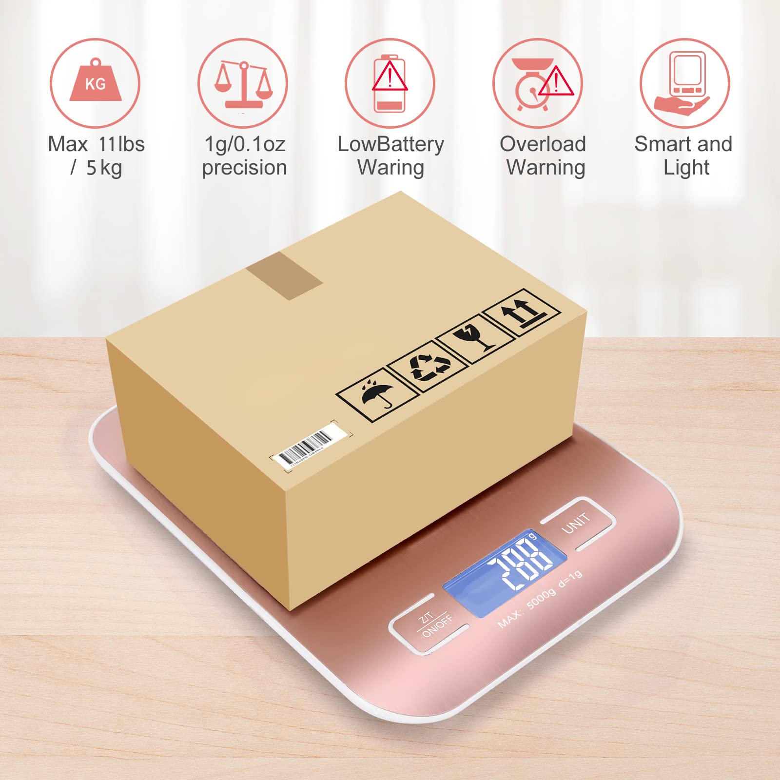 Selegere portable design fits small desks and bags for on-the-go weighing.