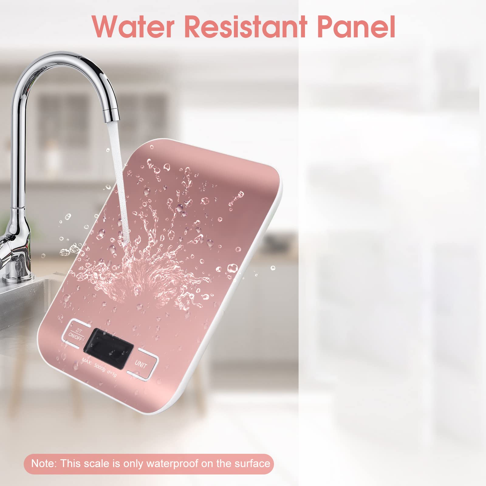 Selegere waterproof panel enables quick cleaning after spills.