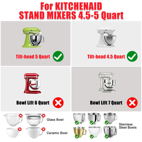 SelfTek heat-resistant silicone liner for 5 qt KitchenAid, durable and stable