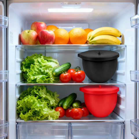 SelfTek multi-task kitchen liner enables mixing and storing in one bowl
