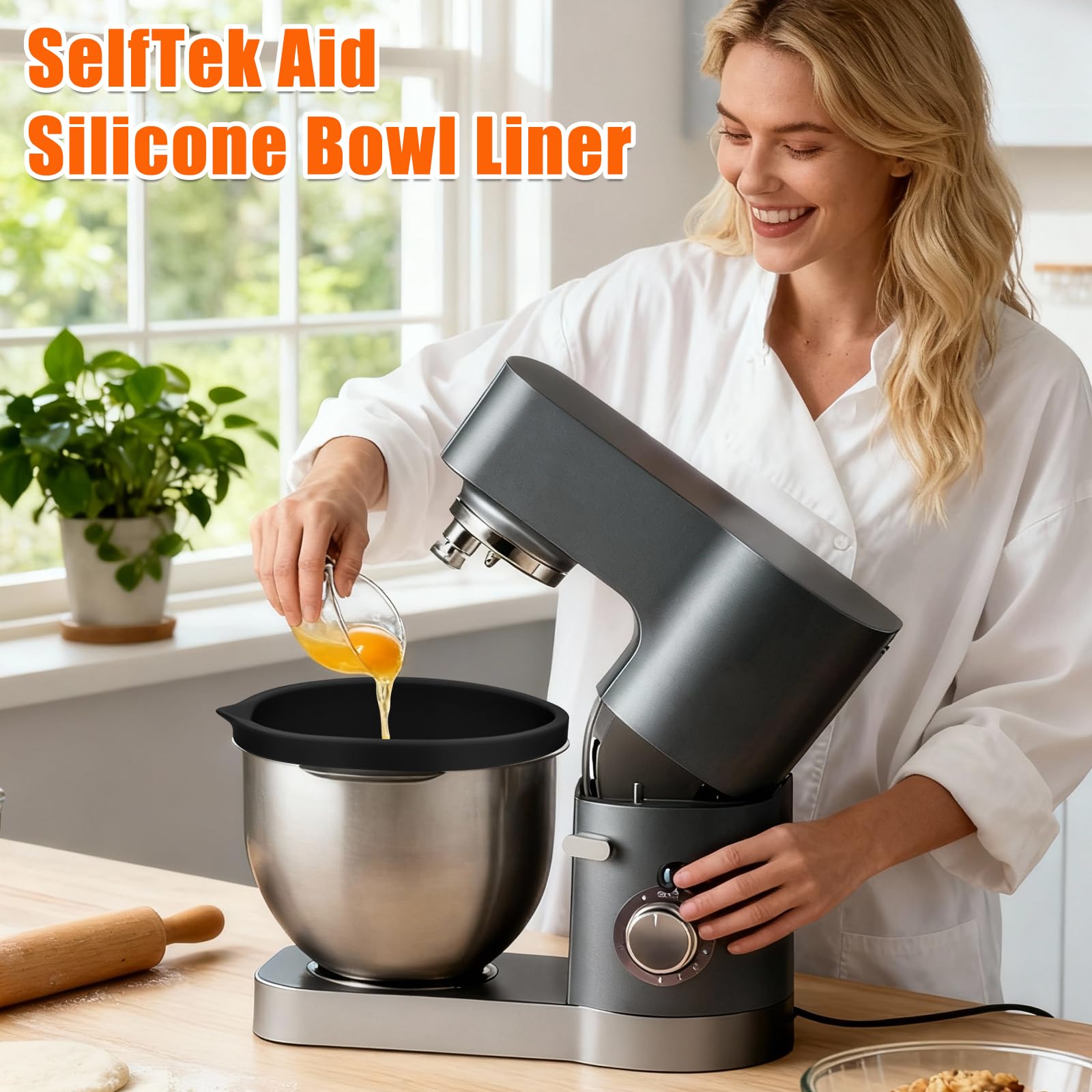 SelfTek 5qt liner helps preserve interior finish while keeping ingredients fresh for steps.