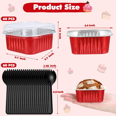 Selizo 5oz square bake cups ideal for individual desserts.