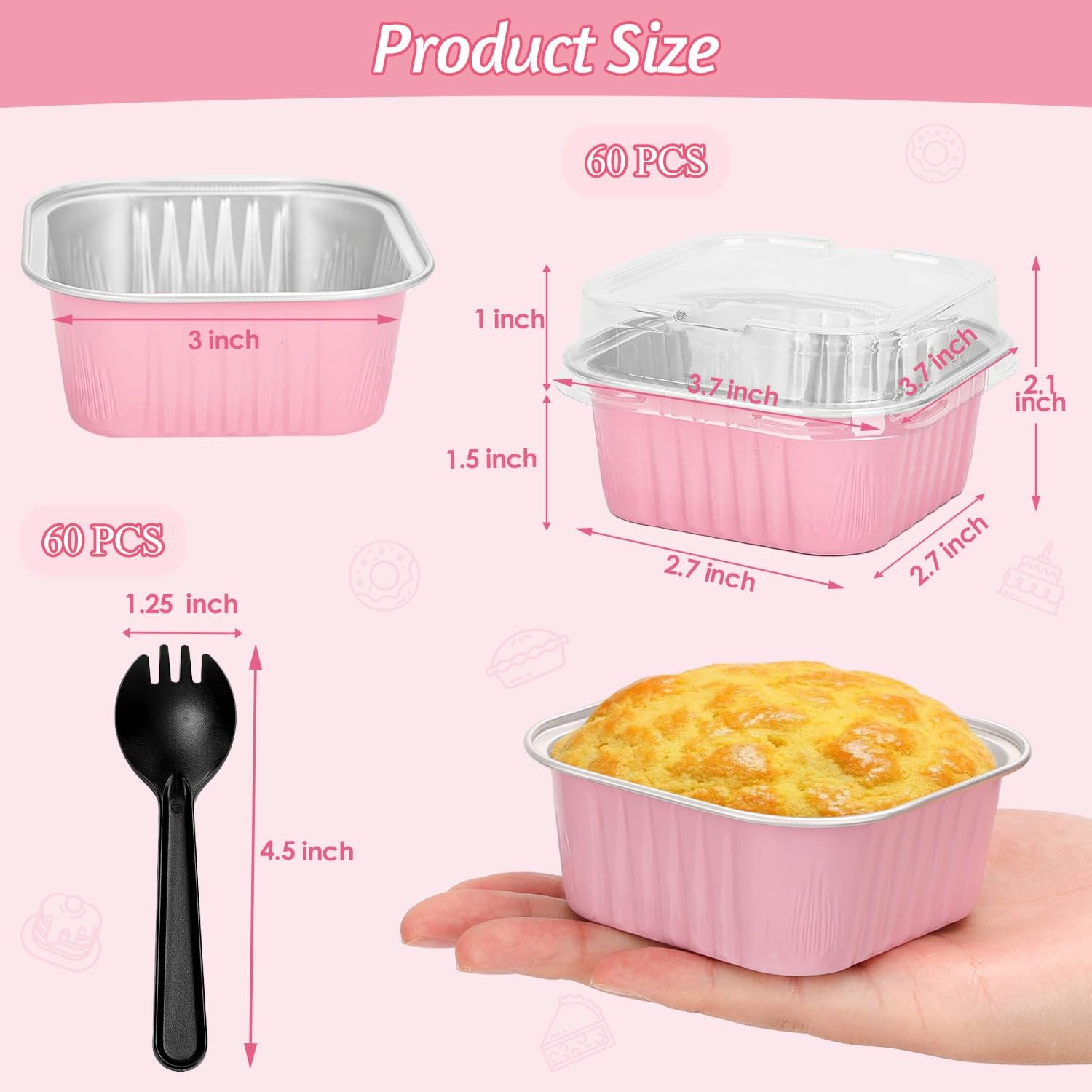 Selizo clear lids for mini pans, view contents clearly.