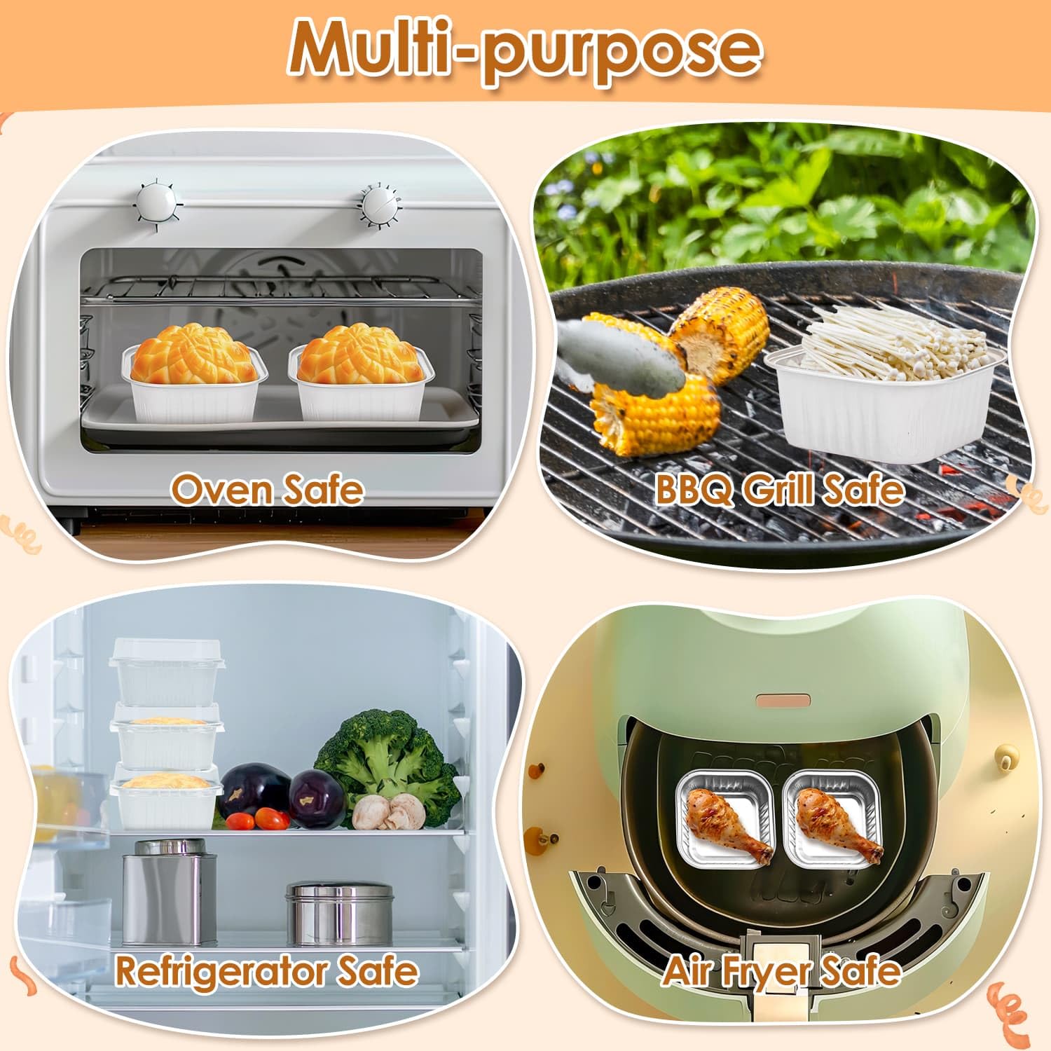 Selizo party setup featuring mini square pans for desserts.