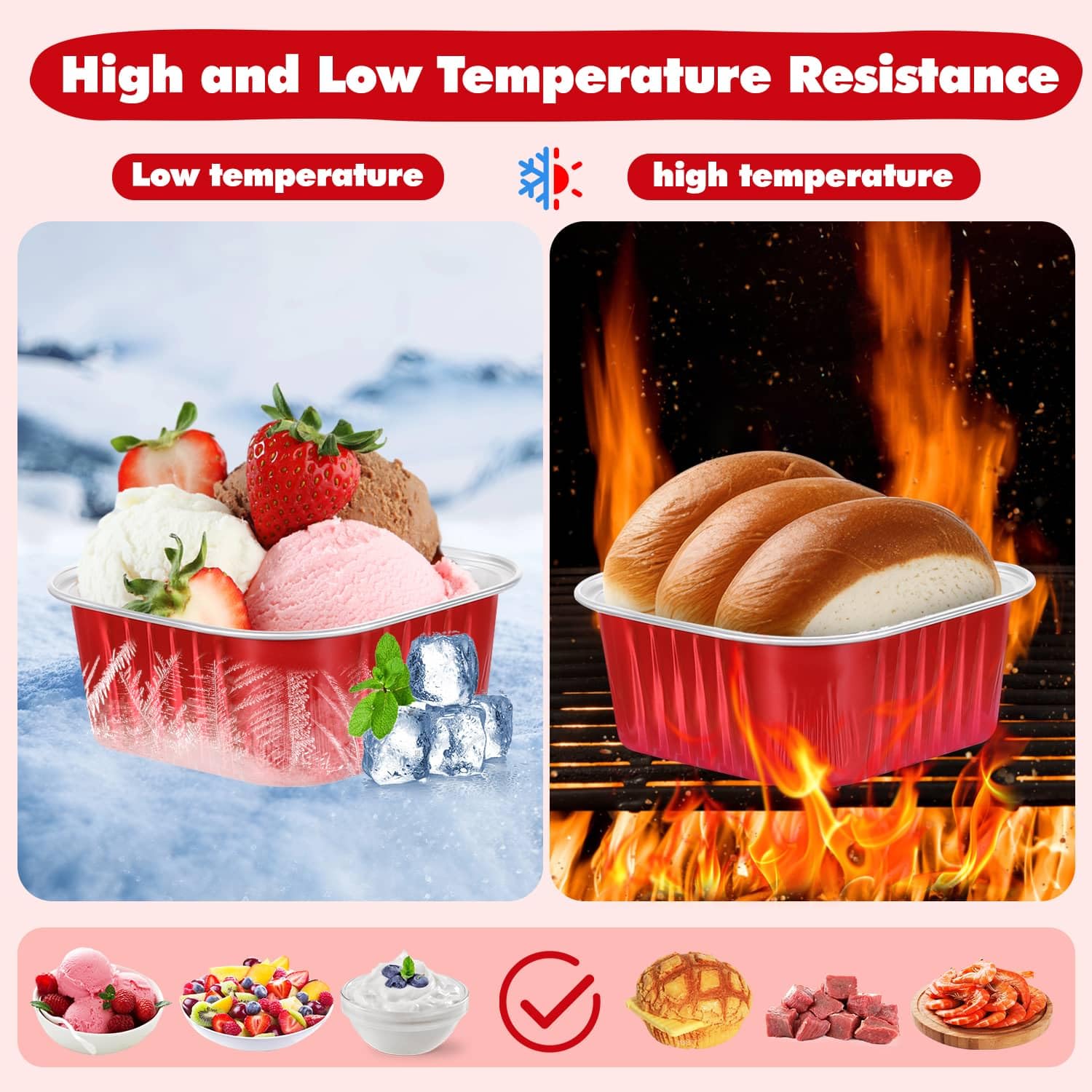 Selizo red square cake cups add festive flair to events.