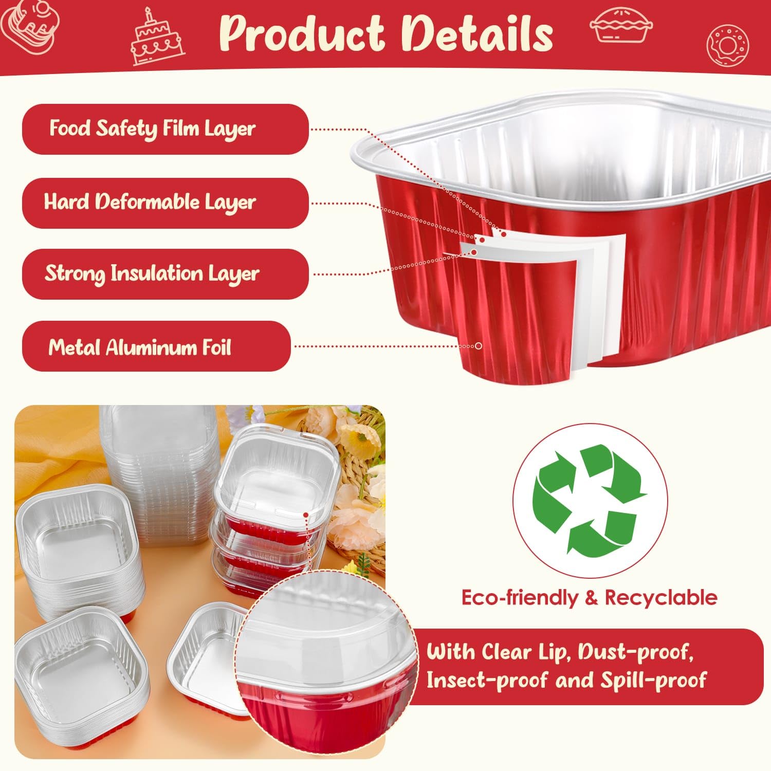 Selizo sturdy aluminum mini-pan withstands oven and fridge for versatile baking.