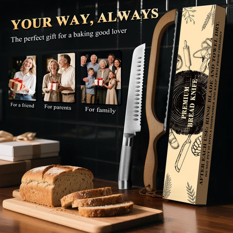 SeLucky ergonomic handle and guard support safe bread slicing