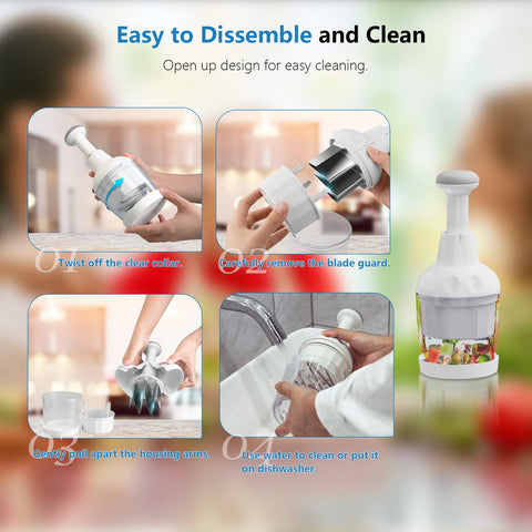 Semcide Food Chopper with dishwasher-safe parts for quick cleaning