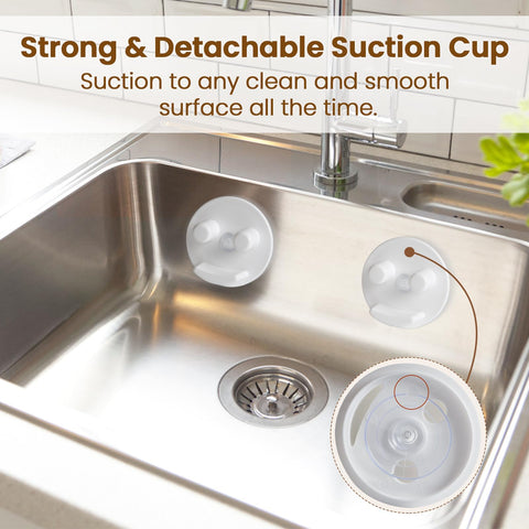 Semcide suction works on glass, tiles, and stainless surfaces
